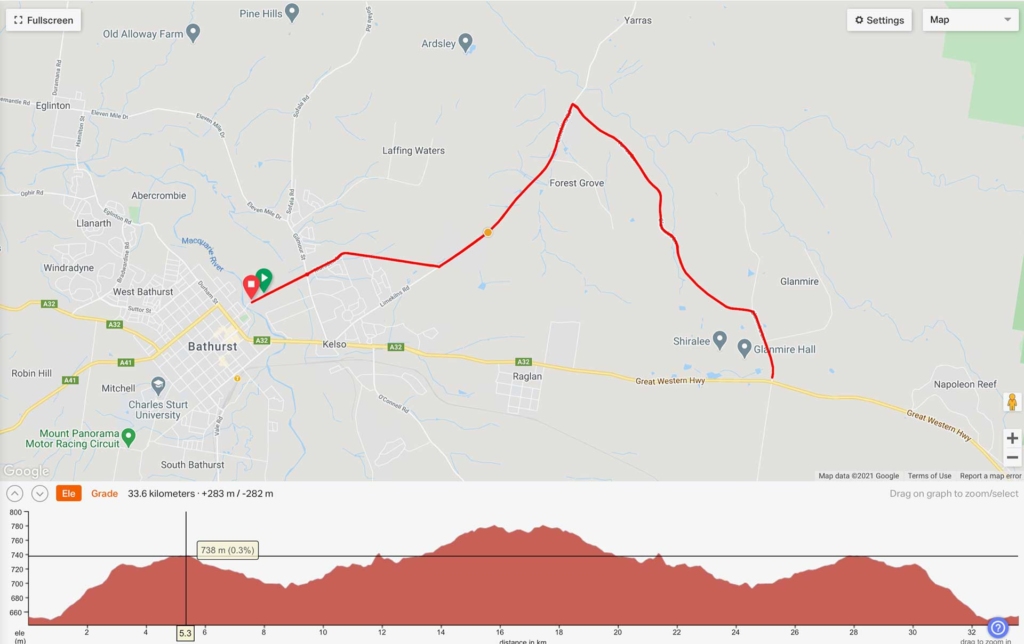 Ride #1 Map | Renshaw's Pedal Project - Bike Shop, Hire & Repairs - Bathurst, NSW